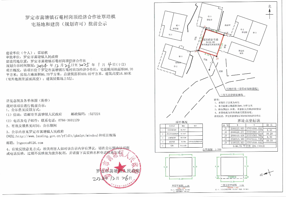 羅定市?塘鎮(zhèn)石菴村崗頂經(jīng)濟(jì)合作社覃培棋宅基地和建房（規(guī)劃許可）批前公示.jpeg