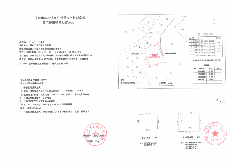 羅定市華石鎮(zhèn)雙豆村委水亭村彭卓云住宅樓報建圖批前公示_00.png